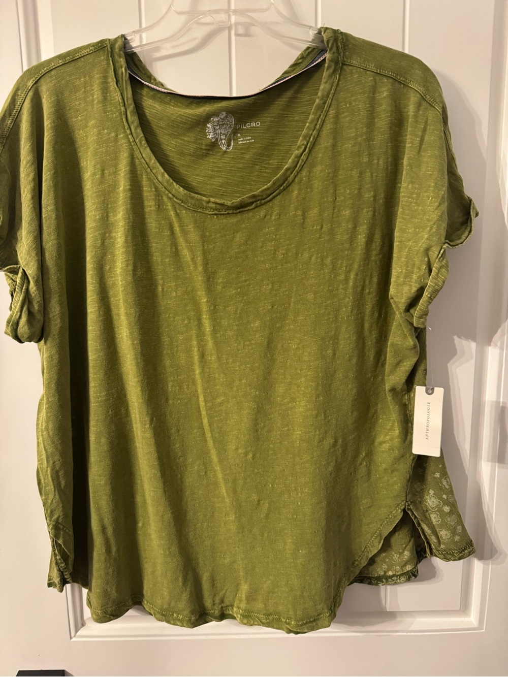 Pilcro Olive Green Short Sleeve Relaxed Tee